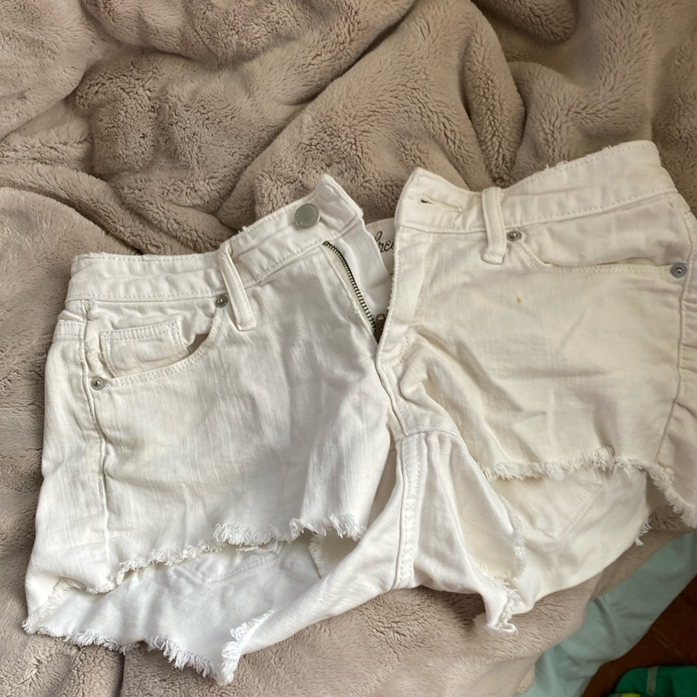 White jean shorts